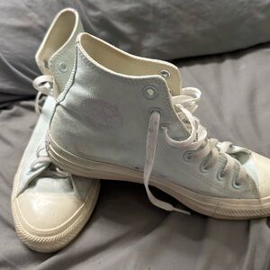 Converse High-Top Sneakers in Light Blue and Cream